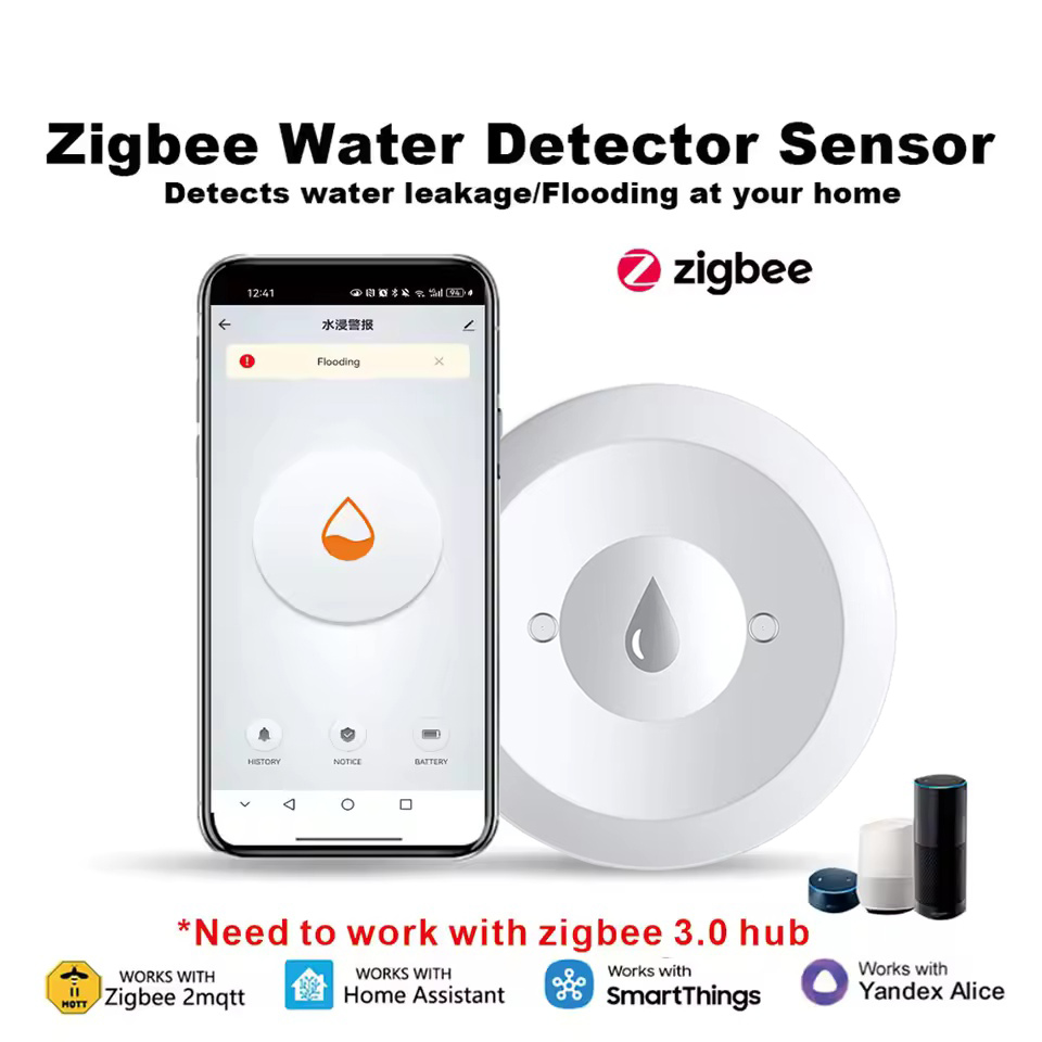 Work With Tuya ZigBee 3.0 Wate - огляд і ціна Water Alarm Sensor