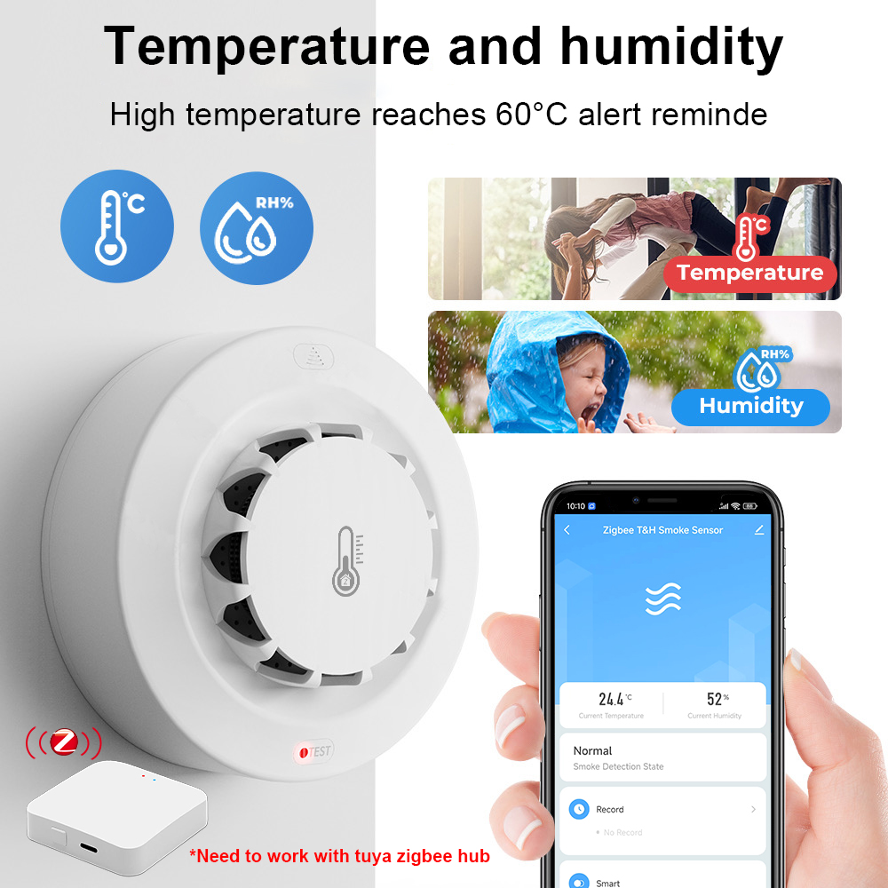 Tuya Zigbee BT Two Connection  - огляд і ціна Smoke Detector Interconnected